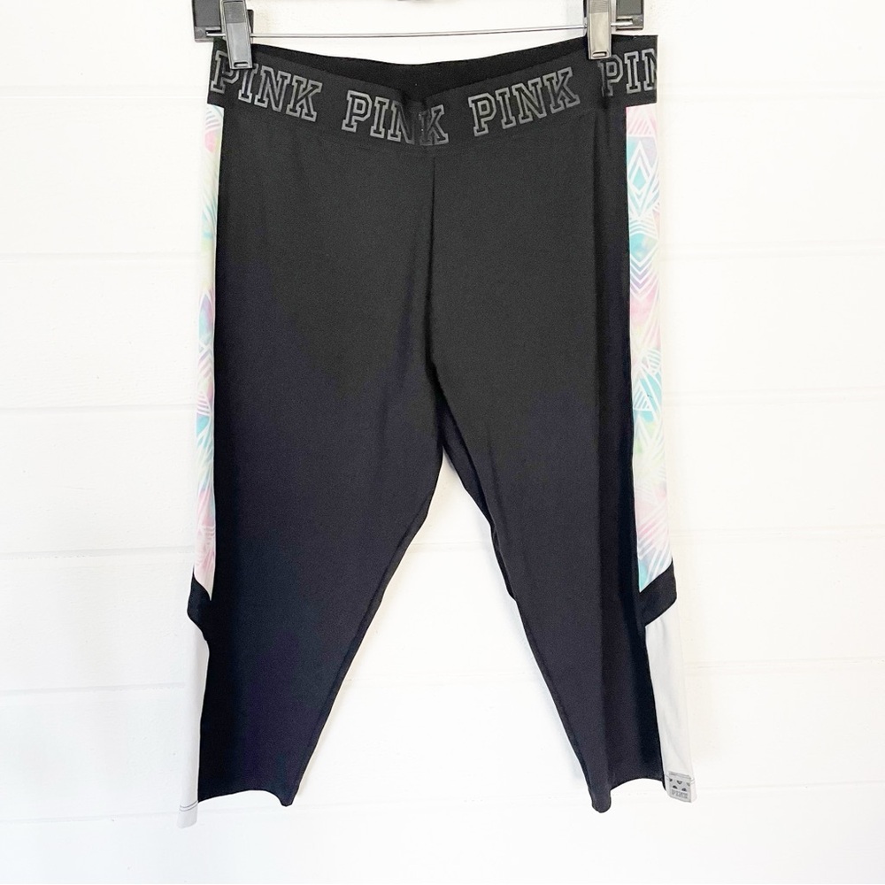 PINK by Victoria's Secret Ultimate Black Cropped Leggings Working Gym Active L